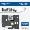 Picture of Brother Tze-231 Black on White Standard Adhesive Laminated Tape