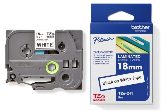 Picture of Brother Tze-241 Black on White Standard Adhesive Laminated Tape