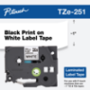 Picture of Brother TZe251 Black Print on White Laminated Label Tape