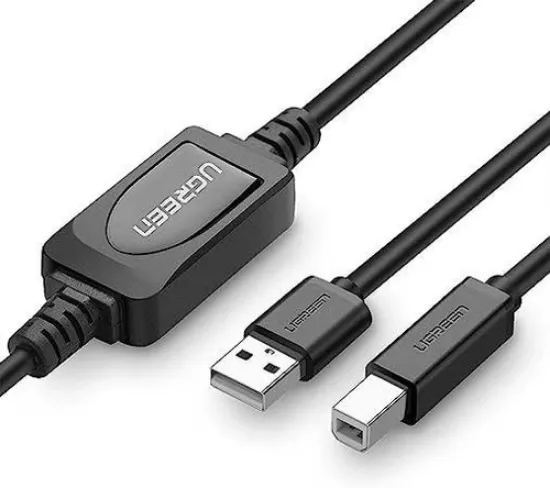 صورة كابل طباعة نشط UGREEN USB 2.0 من نوع AM إلى BM بطول 10 متر