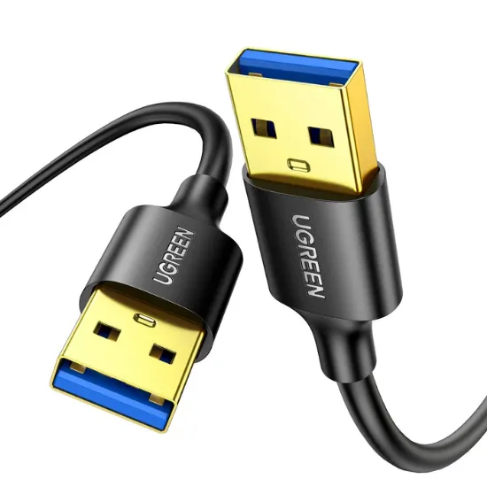 صورة كابل UGREEN USB 3.0 من نوع USB-A ذكر إلى USB-A ذكر بطول 2 متر (أسود)