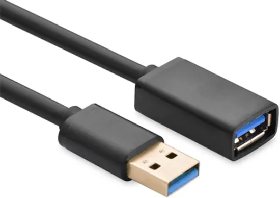 صورة كيبل تمديد USB 3.0 من يوغرين (ذكر إلى أنثى) طول 1.5 متر – أسود