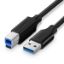 صورة كابل طابعة UGREEN USB 3.0 من نوع USB-A ذكر إلى USB-B ذكر بطول 1 متر