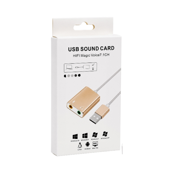 Picture of HiFi Magic Voice 7.1 USB 2.0 Sound Card 2CH ( Gold )