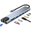Picture of Type-C to HDTV Docking 8in1 HUB, 8 in 1 USB C Adapter with 4K HDMI, 100W PD, USB C Port, USB 3.0, RJ45 Ethernet, SD/TF Card Reader & More