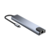 Picture of Type-C to HDTV Docking 8in1 HUB, 8 in 1 USB C Adapter with 4K HDMI, 100W PD, USB C Port, USB 3.0, RJ45 Ethernet, SD/TF Card Reader & More