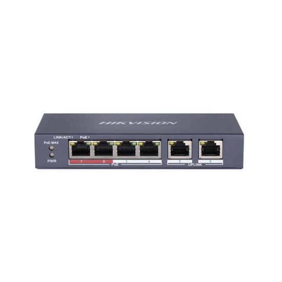Picture of HIKVISION DS-3E0106P-E/M 4Port Fast Ethernet Unmanaged POE Switch - Network Switch
