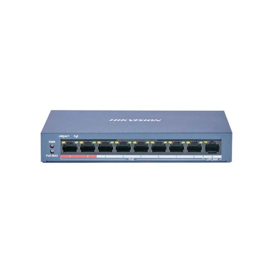 Picture of HIKVISION DS-3E0109P-E/M 8Port Fast Ethernet Unmanaged POE Switch - Network Switch