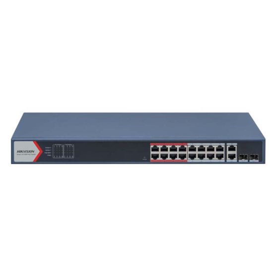 صورة HIKVISION DS-3E1318P-EI 16 Port Fast Ethernet Smart POE Switch - Network Switch
