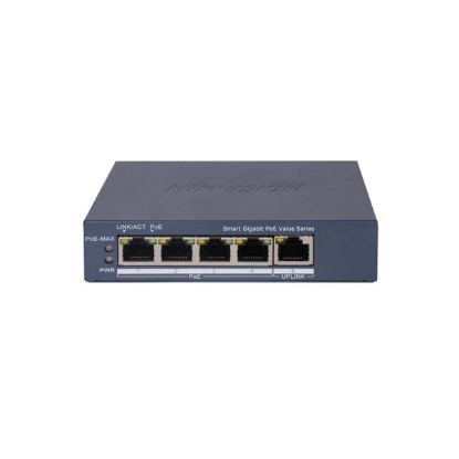صورة HIKVISION DS-3E1505P-EI/M 4 Port Gigabit Smart POE Switch - Network Switch