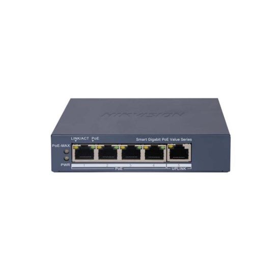 صورة HIKVISION DS-3E1505P-EI/M 4 Port Gigabit Smart POE Switch - Network Switch