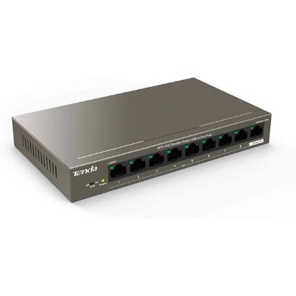 صورة TENDA TEF1109P-8-63W 9-Port 10/100Mbps Desktop Switch With 8-Port PoE - Network Switch