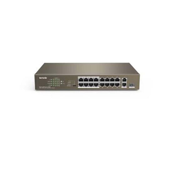 صورة TENDA TEF1118P-16-150W 16FE+2GE/1SFP Desktop Switch With 16-Port PoE - Network Switch