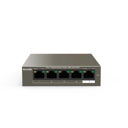 صورة TENDA TEG1105P-4-63W 5-Port Gigabit Desktop Switch with 4-Port PoE - Network Switch