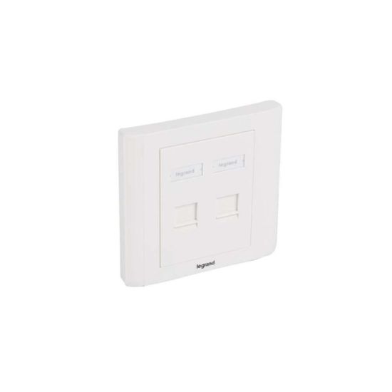 صورة LEGRAND Straight faceplate 2 ports for keystone RJ45 connector ( 632795 ) - Network Accessories