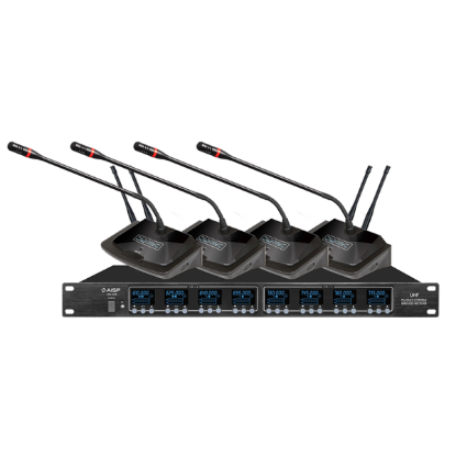 Picture of AISP WM-6218 8 Channel UHF Wireless Conference Microphone