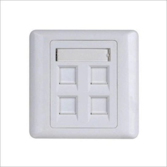 Picture of FACE-RJ-4P 4 Port RJ45 Cat5e Face Plate Wall Socket