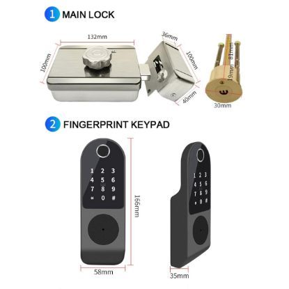 صورة Digital Electric HR-FC188L Rim Lock