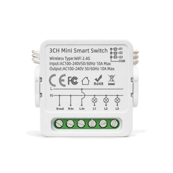 صورة GY-WHD09-3CH 3CH Tuya Wifi Mini Smart Relay Switch