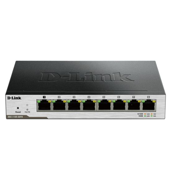 صورة D-Link DGS-1100-08PD 8-Port Gigabit PoE-Powered Smart Managed Switch