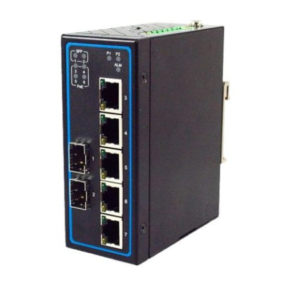 صورة D-Link DGS-F1000-4P1T2S 5 Port Gigabit (4x PoE ports) 2x SFP industrial unmanaged Switch