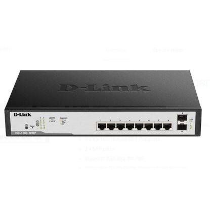 صورة D-Link DGS-F1100-10PS-E/B 8 Port PoE Gigabit Smart Managed Switch