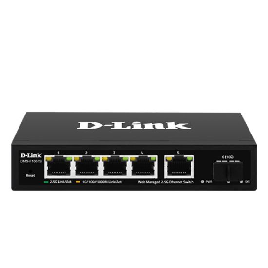 صورة D-Link DMS-F106TS 5-port 2.5G with 1-Port SFP+ Web Management Desktop Switch