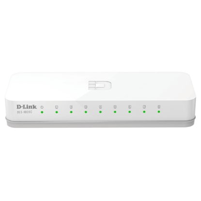 صورة DES-1008C/E D-Link DES-1008C 8-Port 10/100 Mbps Unmanaged Switch MK plug