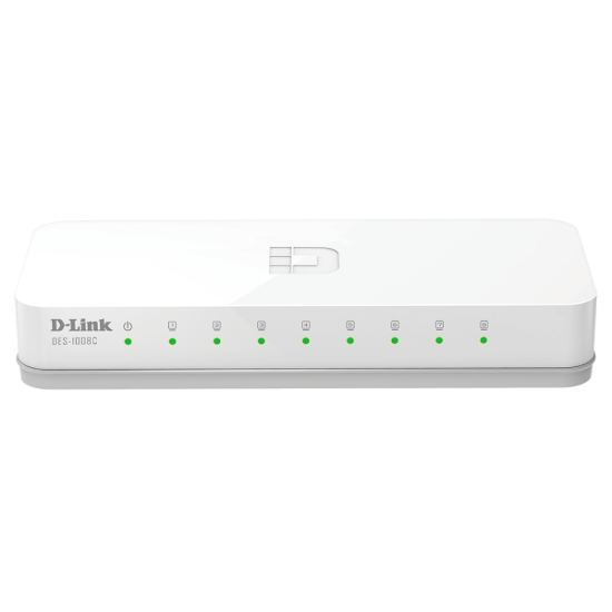 صورة DES-1008C/E D-Link DES-1008C 8-Port 10/100 Mbps Unmanaged Switch MK plug