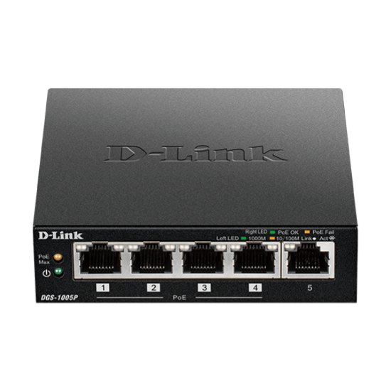 صورة سويتش شبكة D-Link DGS-1005P Gigabit PoE
