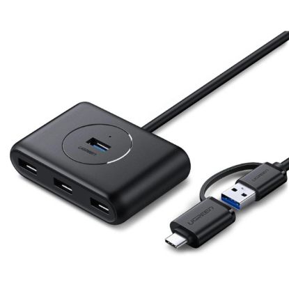 صورة UGREEN 40850 موزع USB Hub بأربع منافذ USB 3.0 – كابل USB-A وUSB-C بطول 1 متر