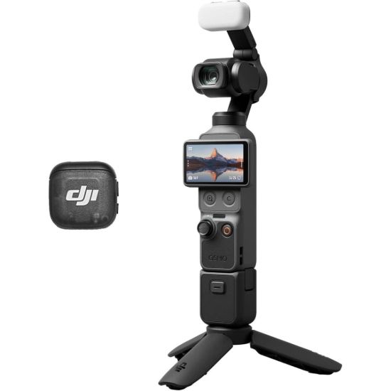 Picture of DJI Osmo Pocket 4 Creator Combo Action Camera, 1" CMOS Sensor, 4K 240fps Video, 3 Axis Stabilized, 107GB Storage, ActiveTrack, 7 Smart Tracking, 10Bit D Log Color, Black