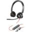 صورة Poly Blackwire 3320 Wired Dual-Ear Boom Mic USB-C Headset + USB-C/A Adapter Noise-Canceling Mic