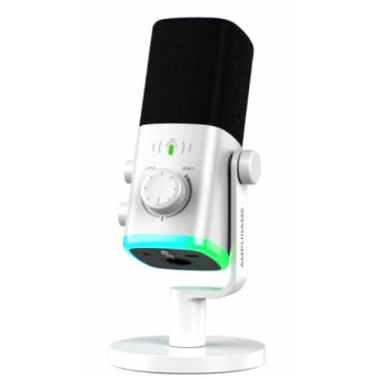 Picture of FIFINE AmpliGame AM9 USB/XLR Dynamic Microphone with RGB - White