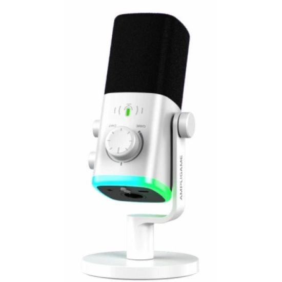 Picture of FIFINE AmpliGame AM9 USB/XLR Dynamic Microphone with RGB - White