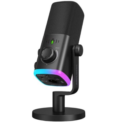 Picture of FIFINE AmpliGame AM9 USB/XLR Dynamic Microphone with RGB - Black