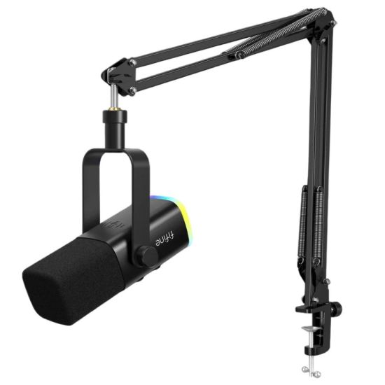 Picture of FIFINE AmpliGame AM8T USB/XLR Dynamic Microphone Kit with Boom Arm Stand - Black