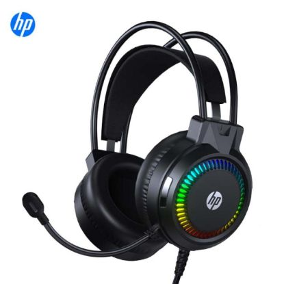 Picture of HP H220 Gaming Wired RGB Headset 3.5mm+USB, Clear Audio Reproduction, RGB Ear-Cup Lighting, Comfortable Over-Ear Fit