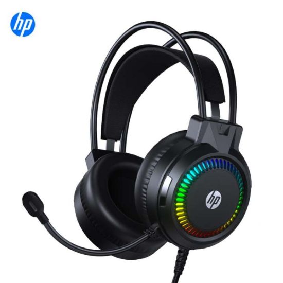 Picture of HP H220 Gaming Wired RGB Headset 3.5mm+USB, Clear Audio Reproduction, RGB Ear-Cup Lighting, Comfortable Over-Ear Fit