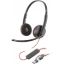 صورة Poly Plantronics Blackwire 3220 Stereo Wired Headset USB-C/A Adapter - Black