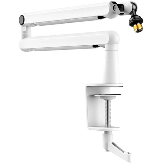 Picture of Fifine BM88W Low-Profile Microphone Boom Arm Stand with Cable Channels - White
