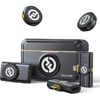 Picture of Hollyland LARK M2 COMBO 2-Person Wireless Universal Microphone System - Shine Charcoal