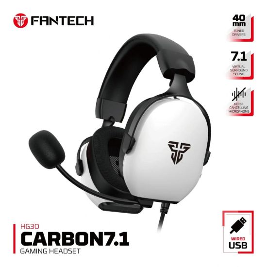 Picture of Fantech HG30 7.1 Virtual Surround USB Gaming Headset Noise Cancelling Mic - White