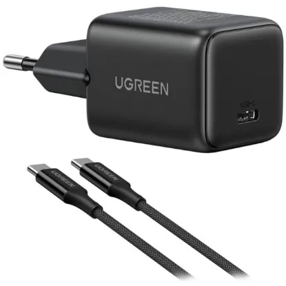 Picture of UGREEN Nexode X513 30W GaN II USB-C Fast Charger + 1M USB-C Cable Set - Black