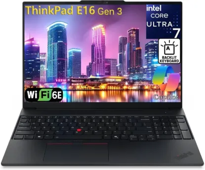 صورة لابتوب أعمال لينوفو ثينك باد E16 الجيل الثالث AI - معالج Intel Core Ultra 7 255H بـ 16 نواة - كرت رسوميات Intel Arc مدمج - شاشة 16 بوصة WUXGA IPS FHD+