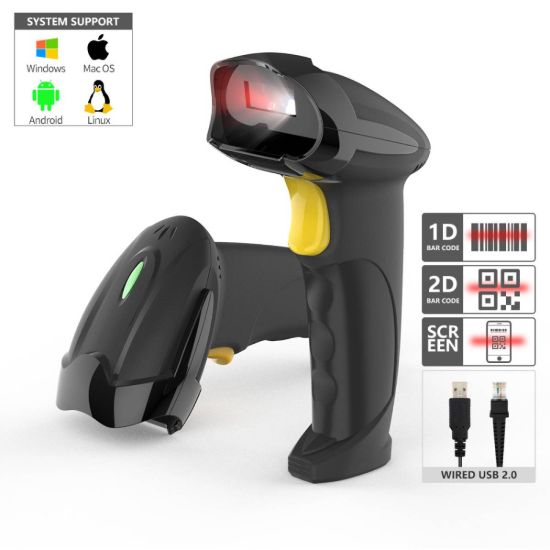 صورة قارئ باركود سلكي GTCODESTAR X-760H ثنائي الأبعاد - حساس CMOS، منفذ USB/COM، يدعم رموز QR وأكواد 1D/2D