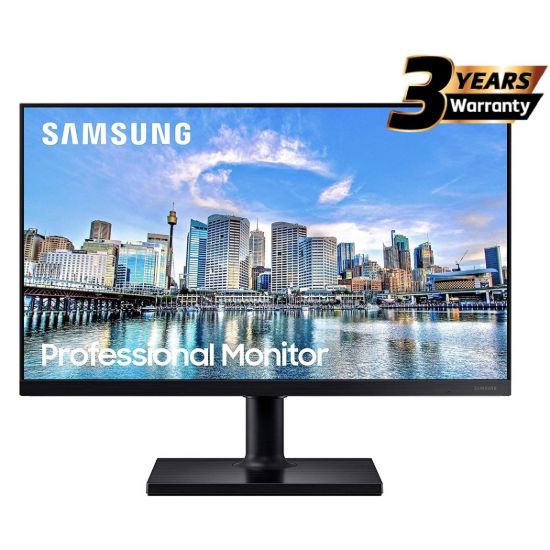 صورة شاشة سامسونج T450 مسطحة مقاس 24 بوصة - FHD IPS، 75Hz، 5ms (GTG)، AMD FreeSync، حواف رفيعة، حامل قابل للتعديل