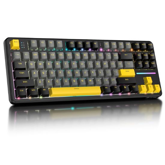 Picture of ATTACK SHARK X87 80% Tri-Mode Mechanical Gaming Keyboard - Star Black