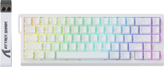 Picture of ATTACK SHARK X68 HE 65% Wired Magnetic Gaming Keyboard - White Contours