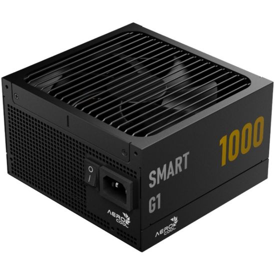 صورة مزود طاقة AeroCool SMART G1 بقدرة 1000W بكابل ثابت بشهادة 80 Plus Gold - ATX 3.1 (PCIe 5.1)، منحنى مروحة هادئ